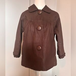 Elegant Brown NAF NAF Leather Jacket for Women